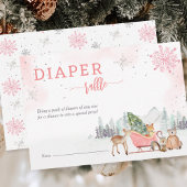Luier Raffle Winter Woodland Meisjes Baby shower Informatiekaartje