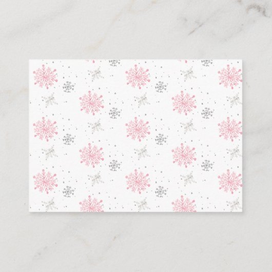 Luier Raffle Winter Woodland Meisjes Baby shower Informatiekaartje (Achterkant)