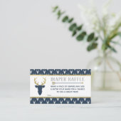 Luier Raffle, Woodland Deer, Marine, Grijs, Goud Informatiekaartje (Staand voorkant)