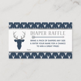 Luier Raffle, Woodland Deer, Marine, Grijs Informatiekaartje