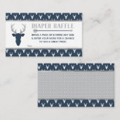 Luier Raffle, Woodland Deer, Marine, Grijs Informatiekaartje (Voorkant / Achterkant)