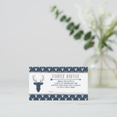 Luier Raffle, Woodland Deer, Navy Blue, Zilver Informatiekaartje (Staand voorkant)