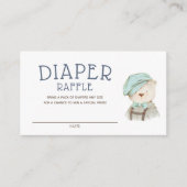 Luier Raffle Woodland Teddy Bear Baby shower Informatiekaartje (Voorkant)