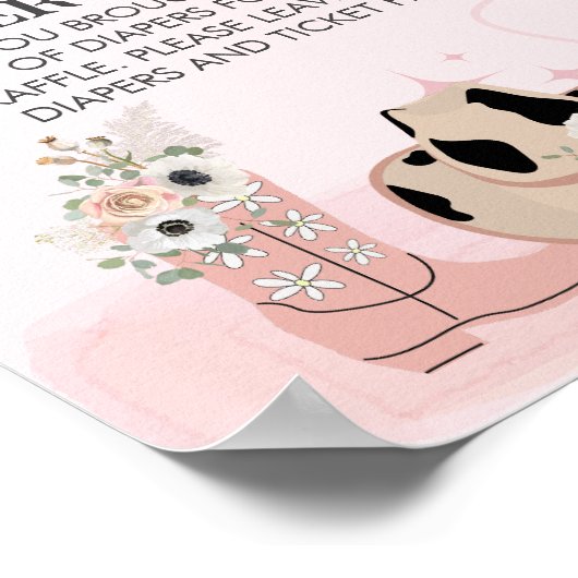 Luier Raffle Zadel Omhoog Western Cowgirl Thema Poster (Hoek)