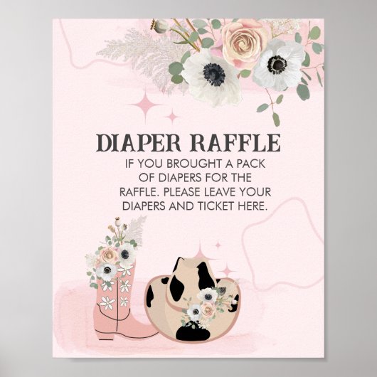 Luier Raffle Zadel Omhoog Western Cowgirl Thema Poster (Voorkant)