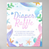 Luier Raffle Zeemeermin Baby shower teken Poster (Voorkant)