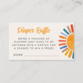 Luier Raffle Zon Baby shower behuizing Kaart (Voorkant)