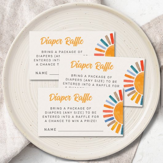 Luier Raffle Zon Baby shower behuizing Kaart