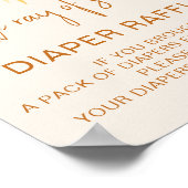 Luier Raffle Zon-thema Baby shower Teken Poster (Hoek)