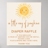 Luier Raffle Zon-thema Baby shower Teken Poster (Voorkant)