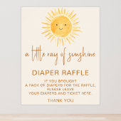 Luier Raffle Zon-thema Baby shower Teken Poster