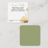 Luier Raffle Zonnebloem Baby shower Behuizing kaar Informatiekaartje (Voorkant / Achterkant)