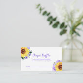 Luier Raffle Zonnebloem Paarse Bloemen Baby shower Informatiekaartje (Staand voorkant)