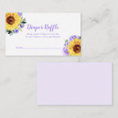 Luier Raffle Zonnebloem Paarse Bloemen Baby shower Informatiekaartje (Voorkant / Achterkant)