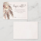 Luier Rafle Pampas gras boho baby shower Informatiekaartje (Voorkant / Achterkant)