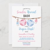 Luier Stash Clothesline Hij of zij onthullen gesla Kaart (Voorkant)