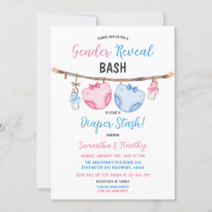 Luier Stash Clothesline Hij of zij onthullen gesla Kaart