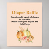 Luier verloting baby shower herfst pompoen blush r poster (Voorkant)