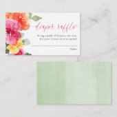 Luier verloting kaarten meisje baby shower roze bl (Voorkant / Achterkant)