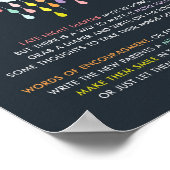 Luierbord 's Nachts wolk Regendroppen Regenboog Poster (Hoek)