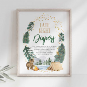 Luierbord voor babyborrel poster