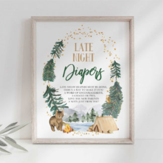 Luierbord voor babyborrel poster