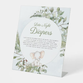 Luierbord voor jongen olifant baby shower reclamebord met voetstuk