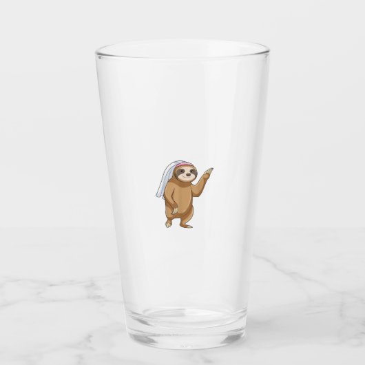 Luierbruid Sluier Trouw T-Shirt Glas (Voorkant)