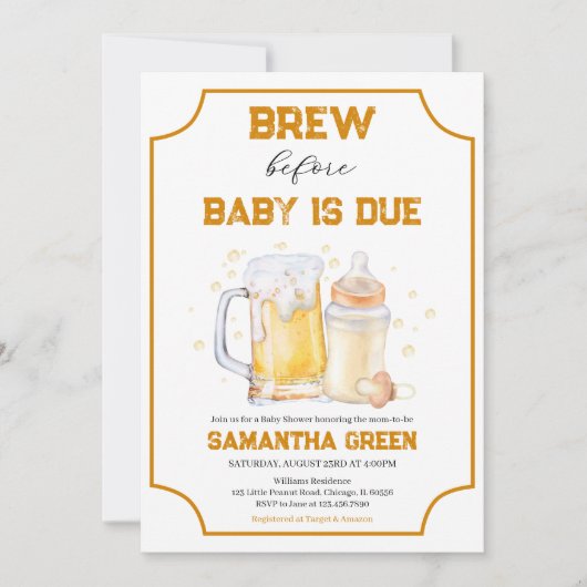 Luierfeest brouwen voor Baby is het Baby shower Kaart (Voorkant)