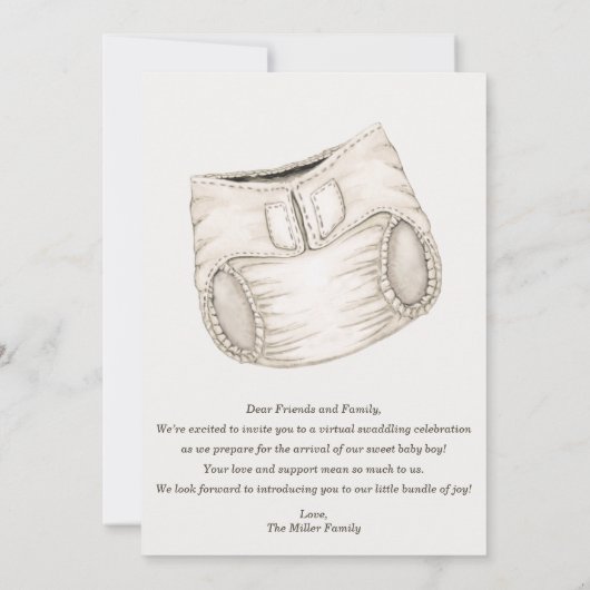 Luierfeest Custom Invitation voor papa-to-be Kaart (Achterkant)