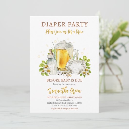 Luierfeestbier voor Baby is te wijten aan Baby sho Kaart (Staand voorkant)