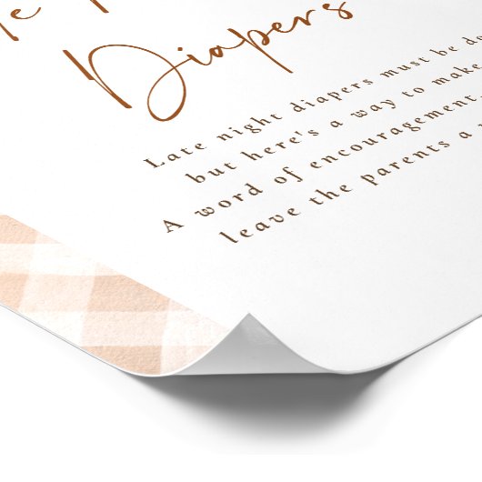 Luierfeestje 's Nachts Gingham Cutie Pie Baby Show Poster (Hoek)