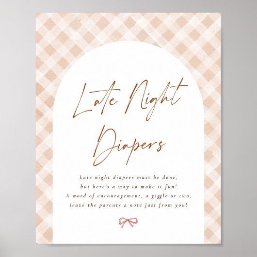 Luierfeestje 's Nachts Gingham Cutie Pie Baby Show Poster (Voorkant)