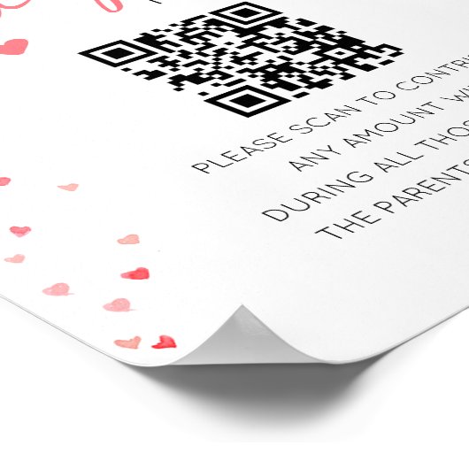 Luierfonds teken contant geschenk Baby shower teke Poster (Hoek)