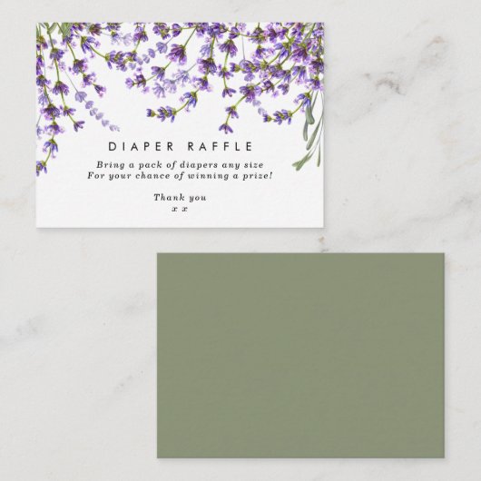 Luierlavendel Raffle omhullingskaart Informatiekaartje (Voorkant / Achterkant)