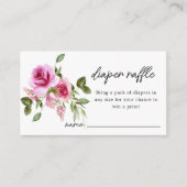 Luierloof | roze roos bloemig Baby shower Informatiekaartje (Voorkant)
