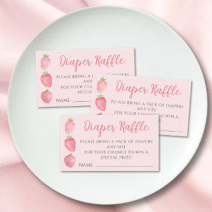 Luierloterij Aardbei Baby Shower Informatiekaartje