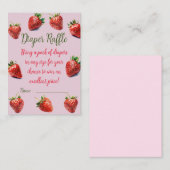 Luierloterij Aardbei baby shower Informatiekaartje (Voorkant / Achterkant)