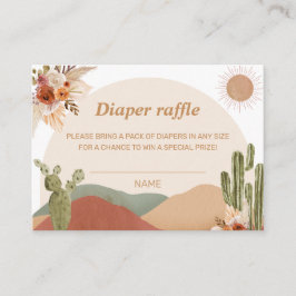 Luierloterij Baby Shower | Boho Zuidwestwoestijn Informatiekaartje