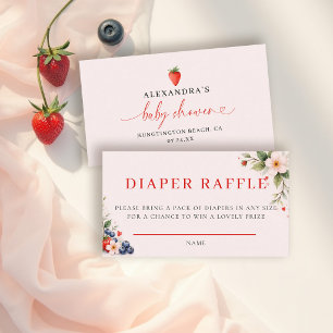 Luierloterij Berry Sweet Botanische Baby Shower Informatiekaartje