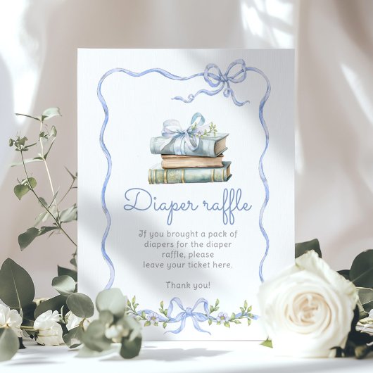 Luierloterij Blauwe strik Nieuw Chapter baby showe Poster