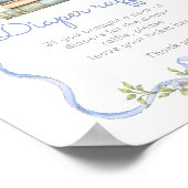 Luierloterij Blauwe strik Nieuw Chapter baby showe Poster (Hoek)