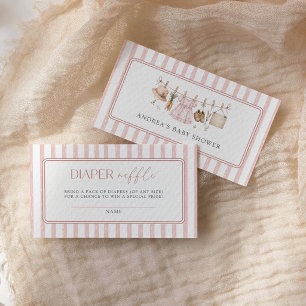 Luierloterij Blush Roze Lokale Baby Shower Informatiekaartje