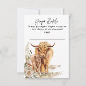 Luierloterij Boho Highland Koe Baby Shower Kaart (Voorkant)