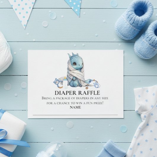 Luierloterij Draak  Baby shower Kaart