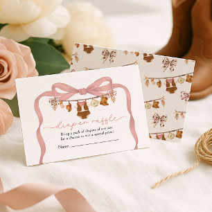 Luierloterij Little Cowgirl Baby Shower Informatiekaartje