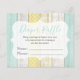 Luierloterij Mint & Geel Babyshower Inschrijvingsk Flyer