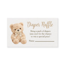 Luierloterij Neutrale Teddydrager Baby Shower Boho