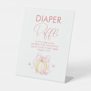 Luierloterij Pompoen Herfst Baby Shower Tafelbord Reclamebord Met Voetstuk