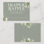 Luierloterij Sage Greenery Baby Shower Informatiekaartje (Voorkant / Achterkant)